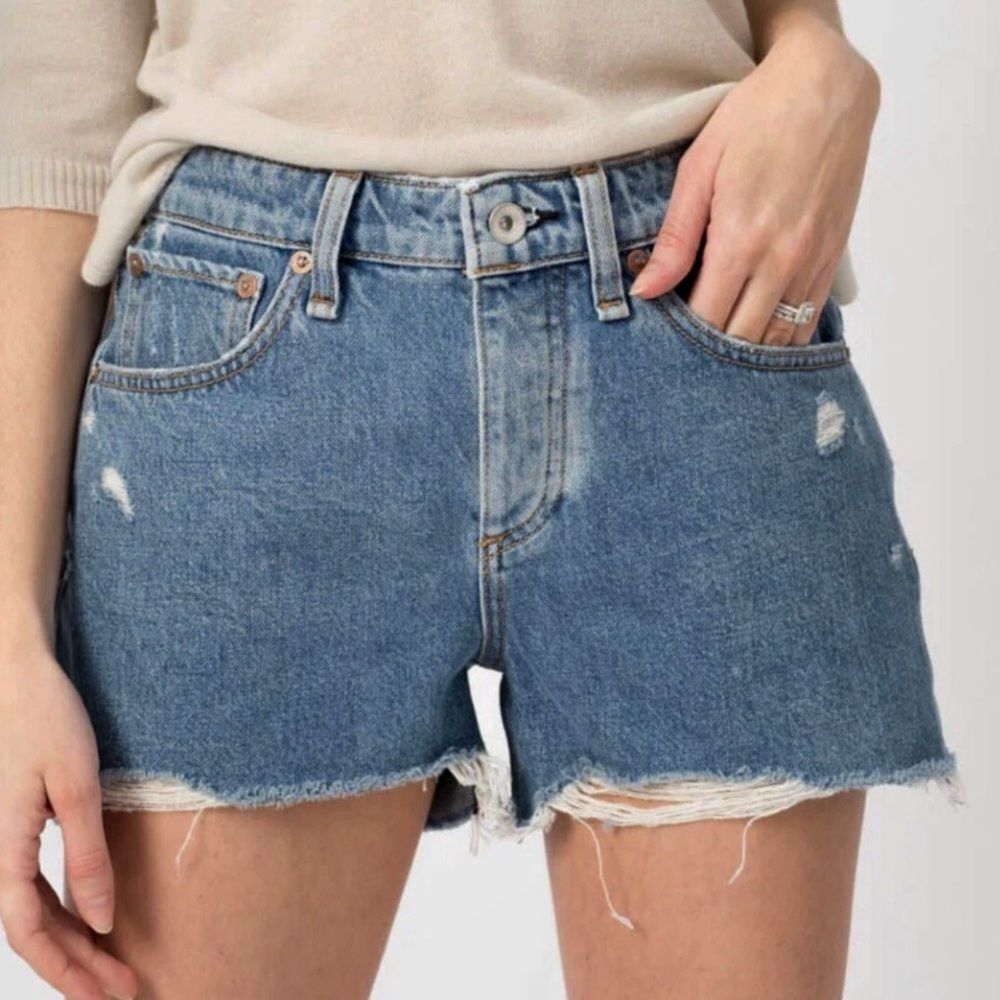 RAG & BONE Dre Low Rise Denim Shorts Distressed 
Cutoffs Jean 27